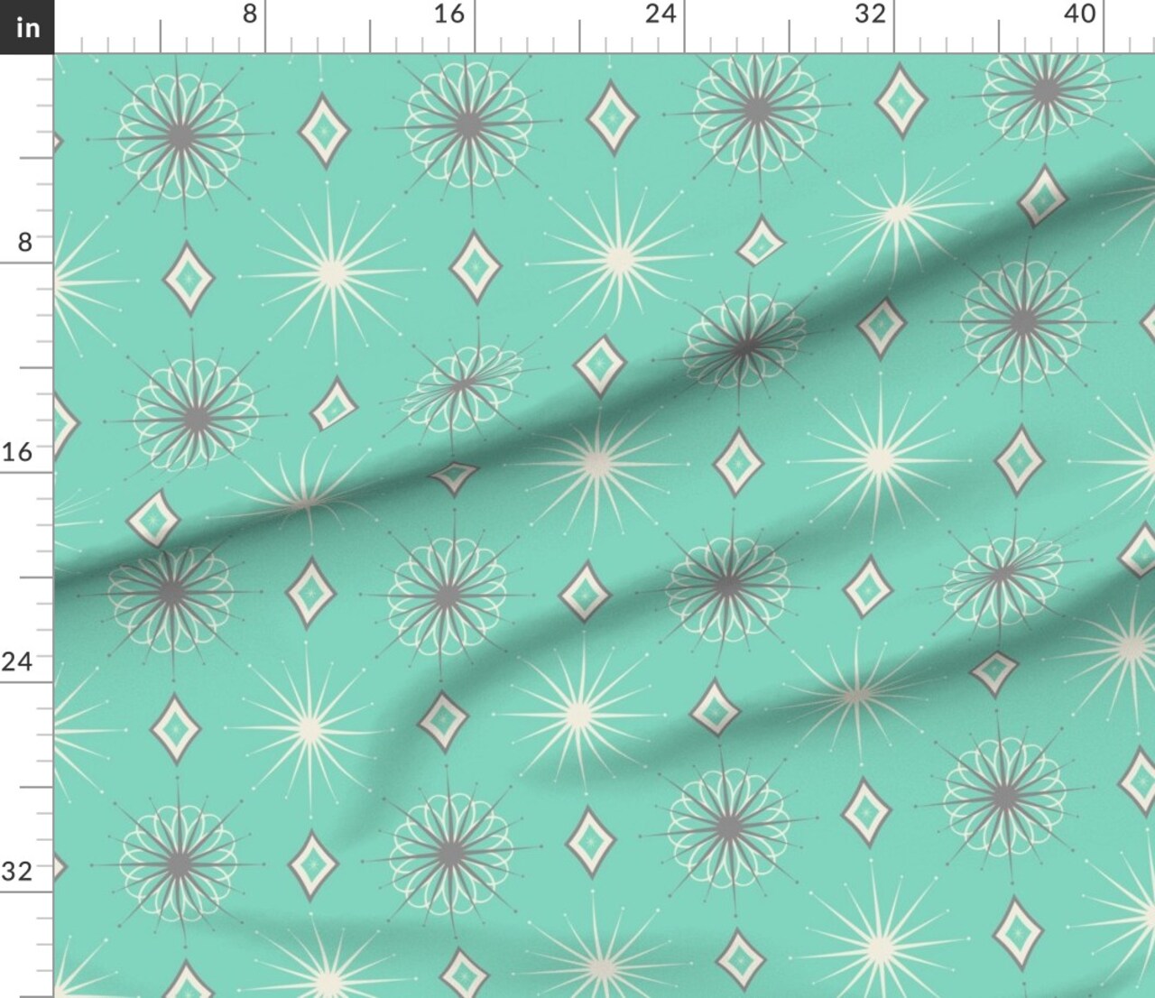 Mid Century Modern Retro Inspired Atomic Era 1950S 1960S Look Custom Printed Fabric by Spoonflower Various Fabrics by the Yard or Fat Quarter